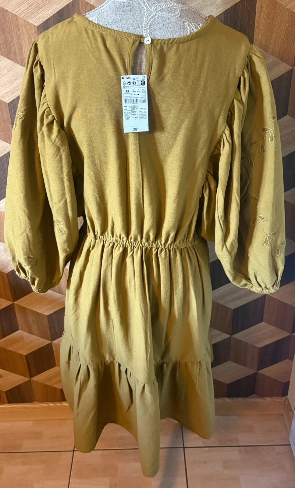 Robe verte manches ballons – photo 2